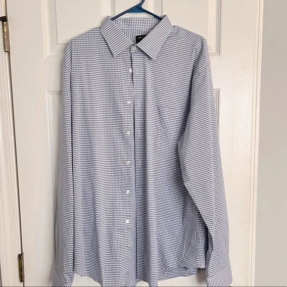 Arrow | Shirts | Arrow Button Down Dress Shirt Xl 75 3637 White And Blue Fitted  Stretch | Poshmark